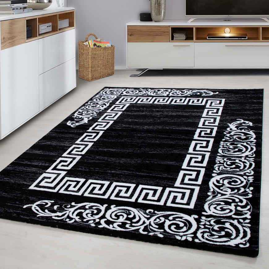 Miami Designer Modern Black Rug for Home carpetsrugs.ie carpetsrugs.ie